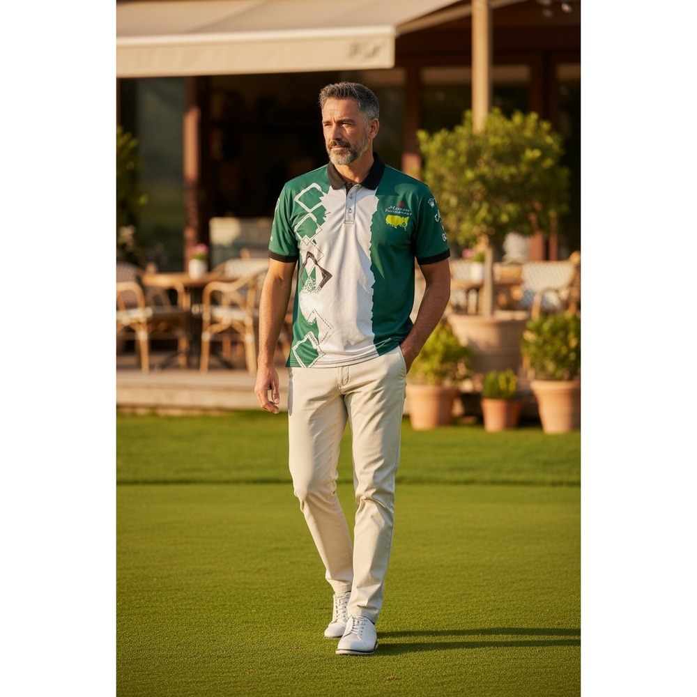Mens Masters Tournament Golf Polo Shirt‎ Green White XL Rolex Callaway